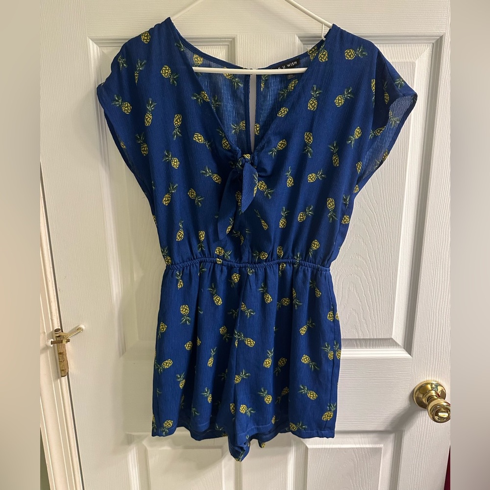 Royal Blue Pineapple Romper